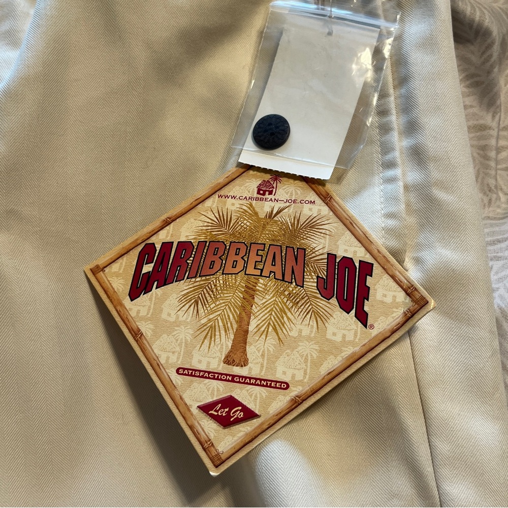 Caribbean Joe Women's S Cream/ Light Khaki Capris w/ Tie Waist - Picture 4 of 5